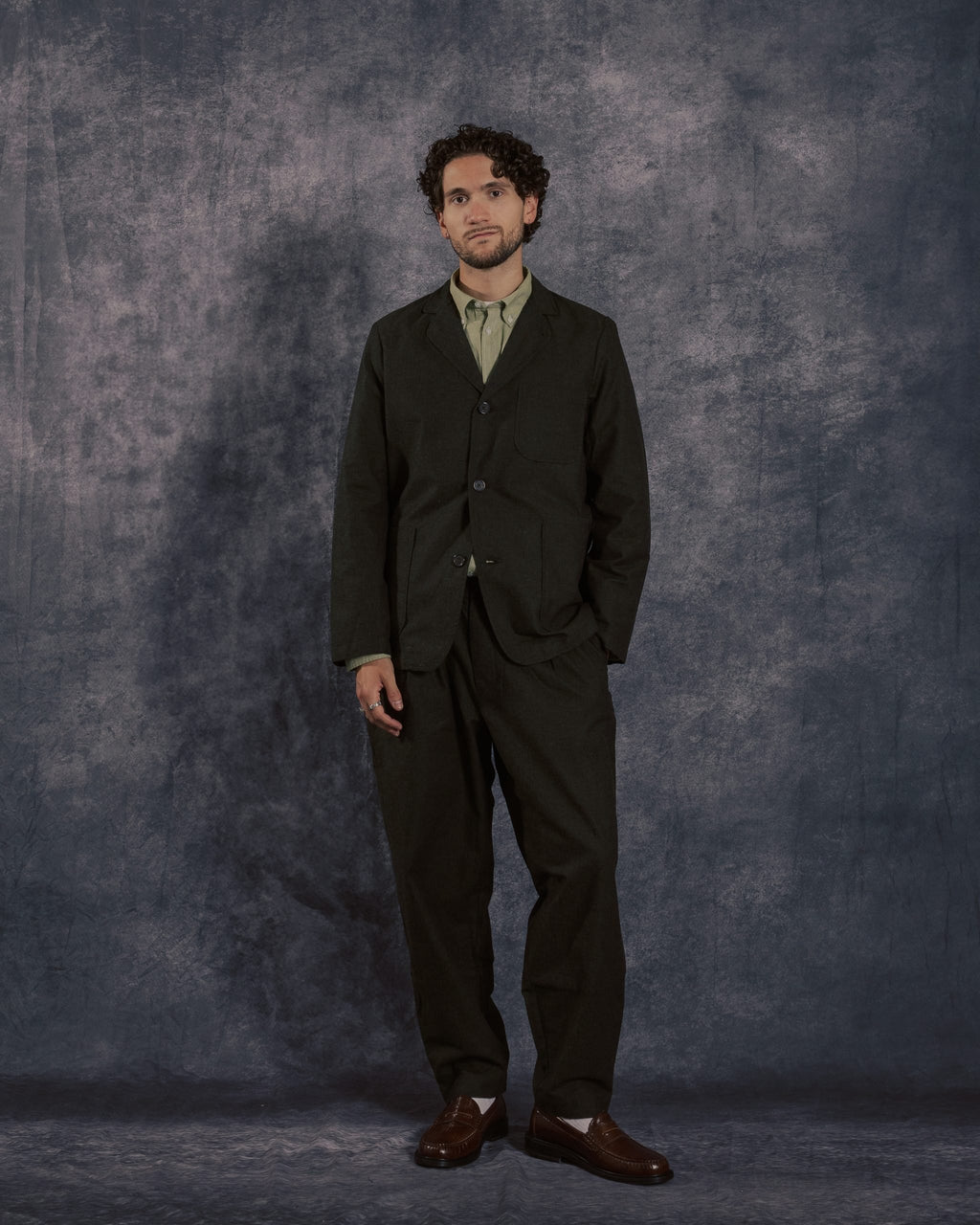 Three Button Jacket Olive Lucca Suiting