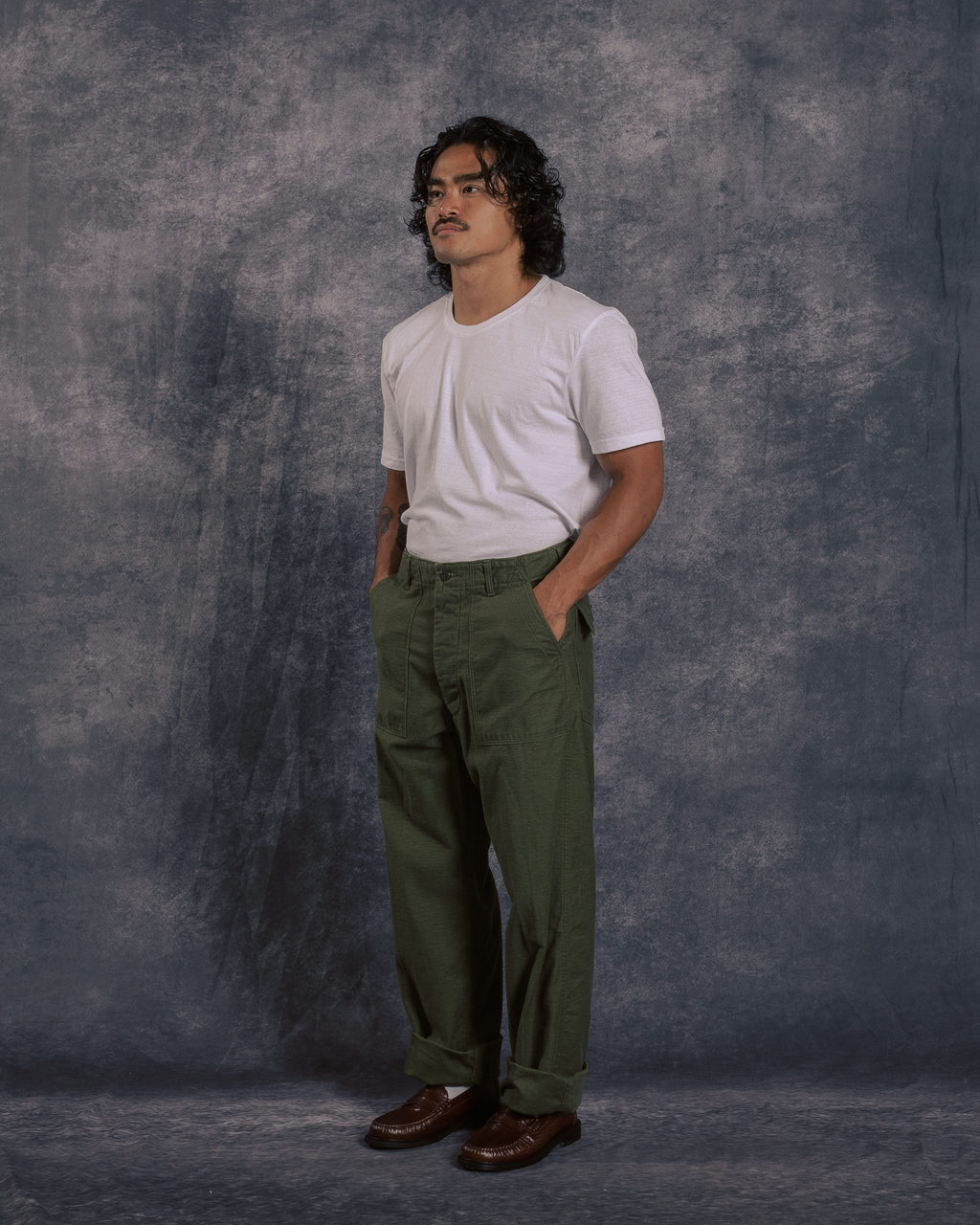 Antonio 2.0 Olive Over Size Double Pleat Trouser