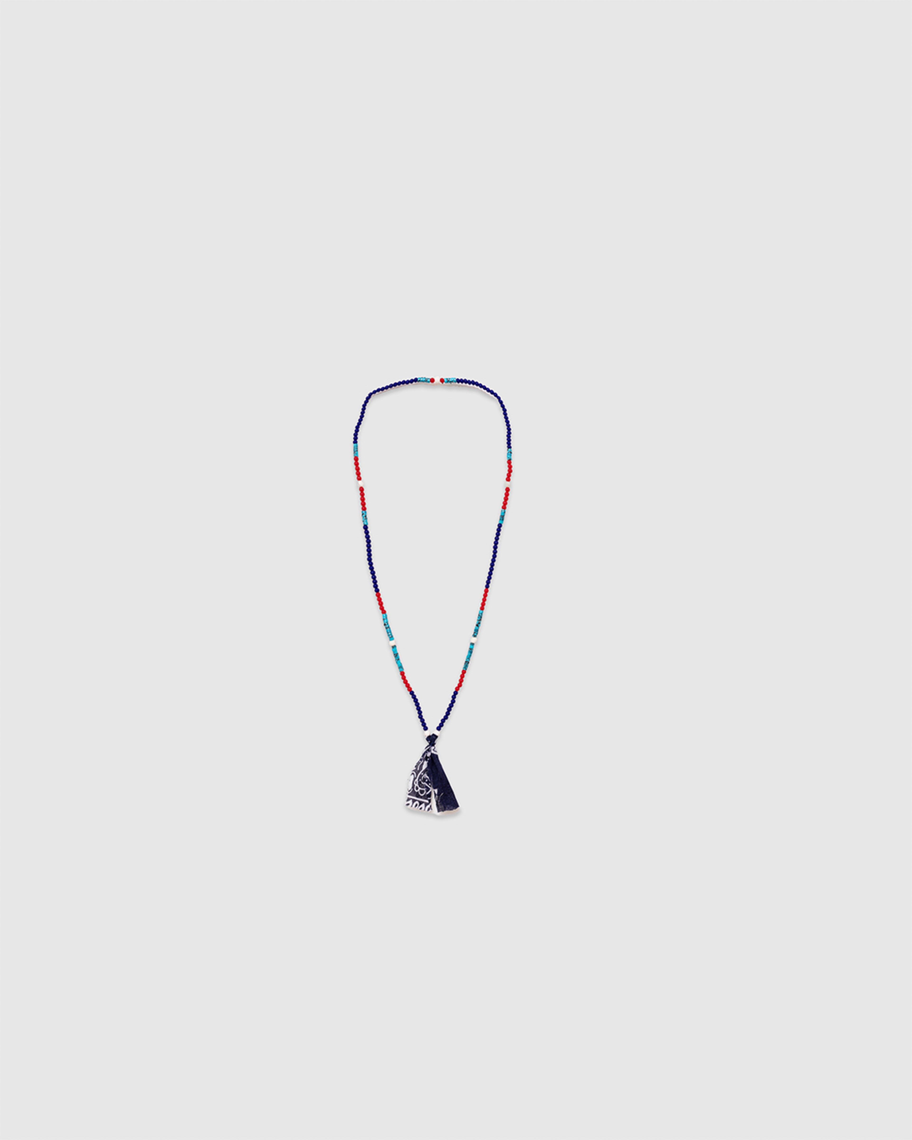 #5 Beaded Necklace Blue/red/Turquoise/White Turquoise/Blue Bandana