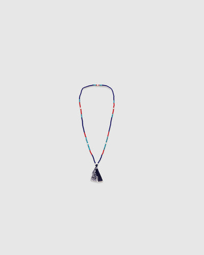 #5 Beaded Necklace Blue/red/Turquoise/White Turquoise/Blue Bandana