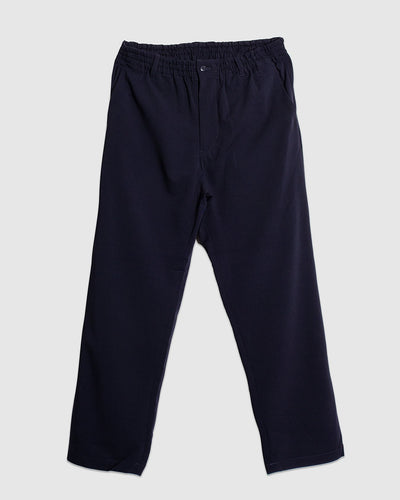 Twill Tapered Loose Fit Pants - Navy