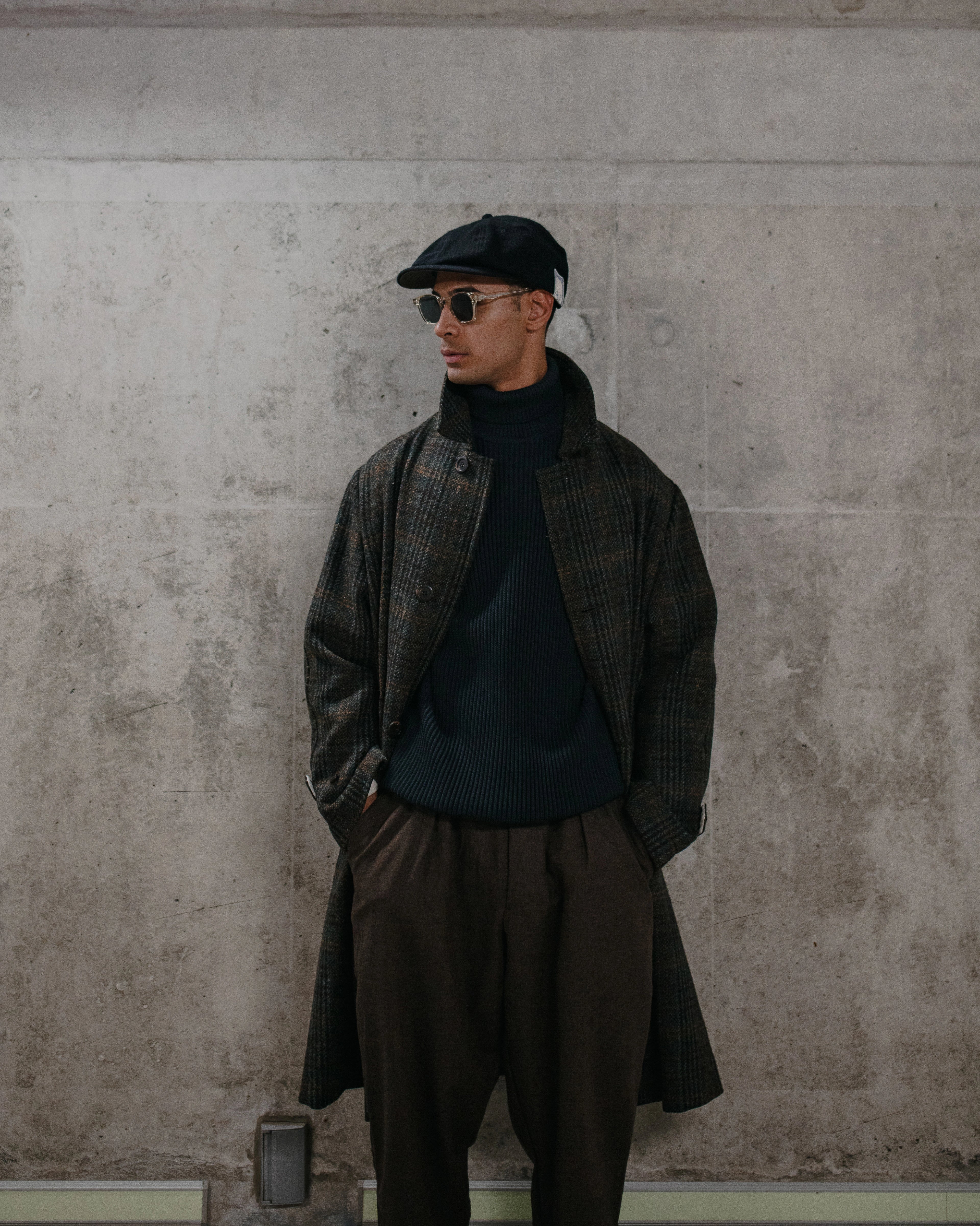 Harris Tweed Balmacaan Overcoat Check
