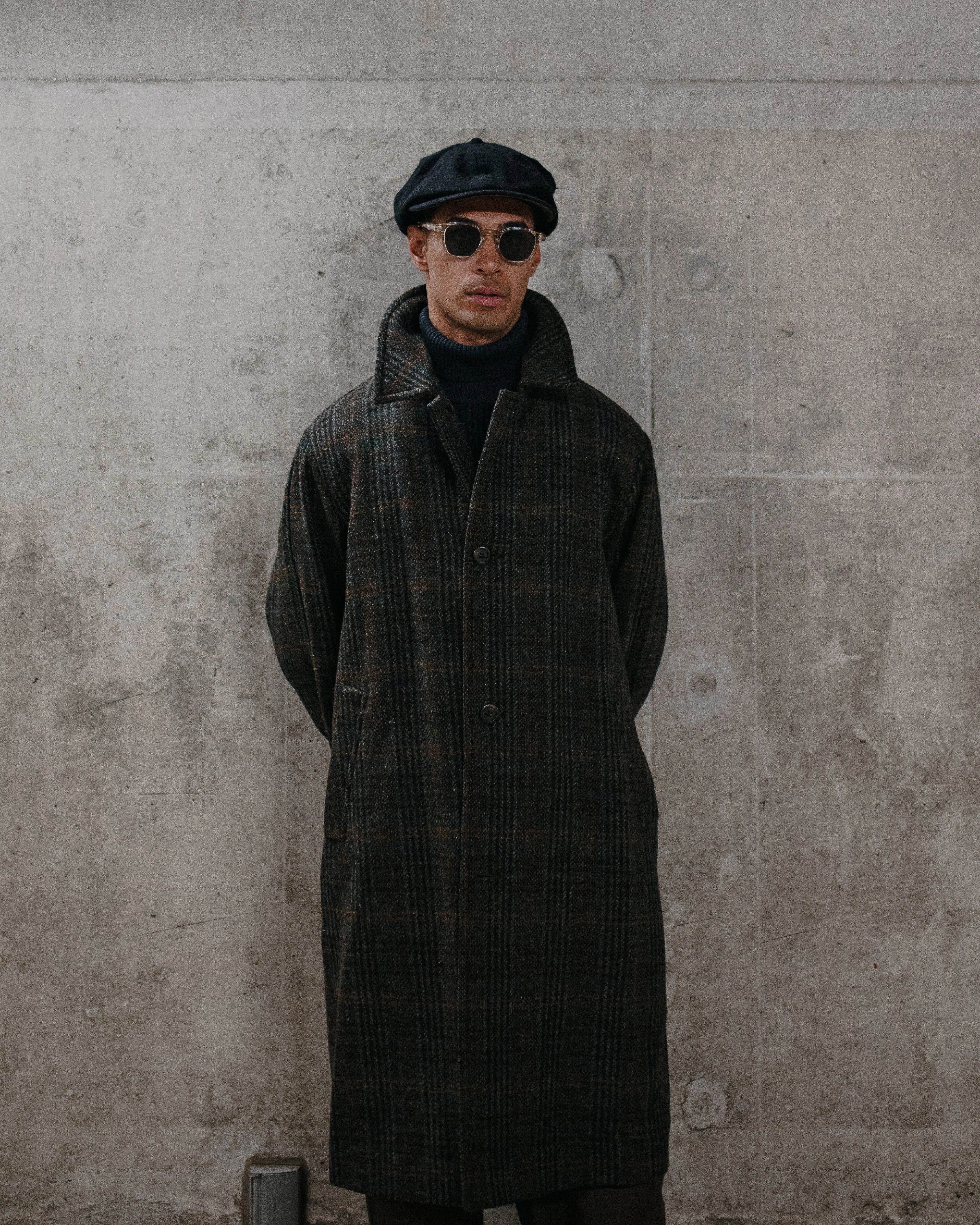 Harris Tweed Balmacaan Overcoat Check