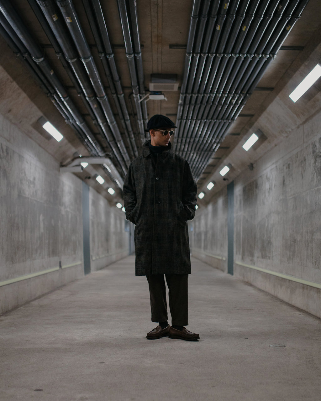 Harris Tweed Balmacaan Overcoat Check