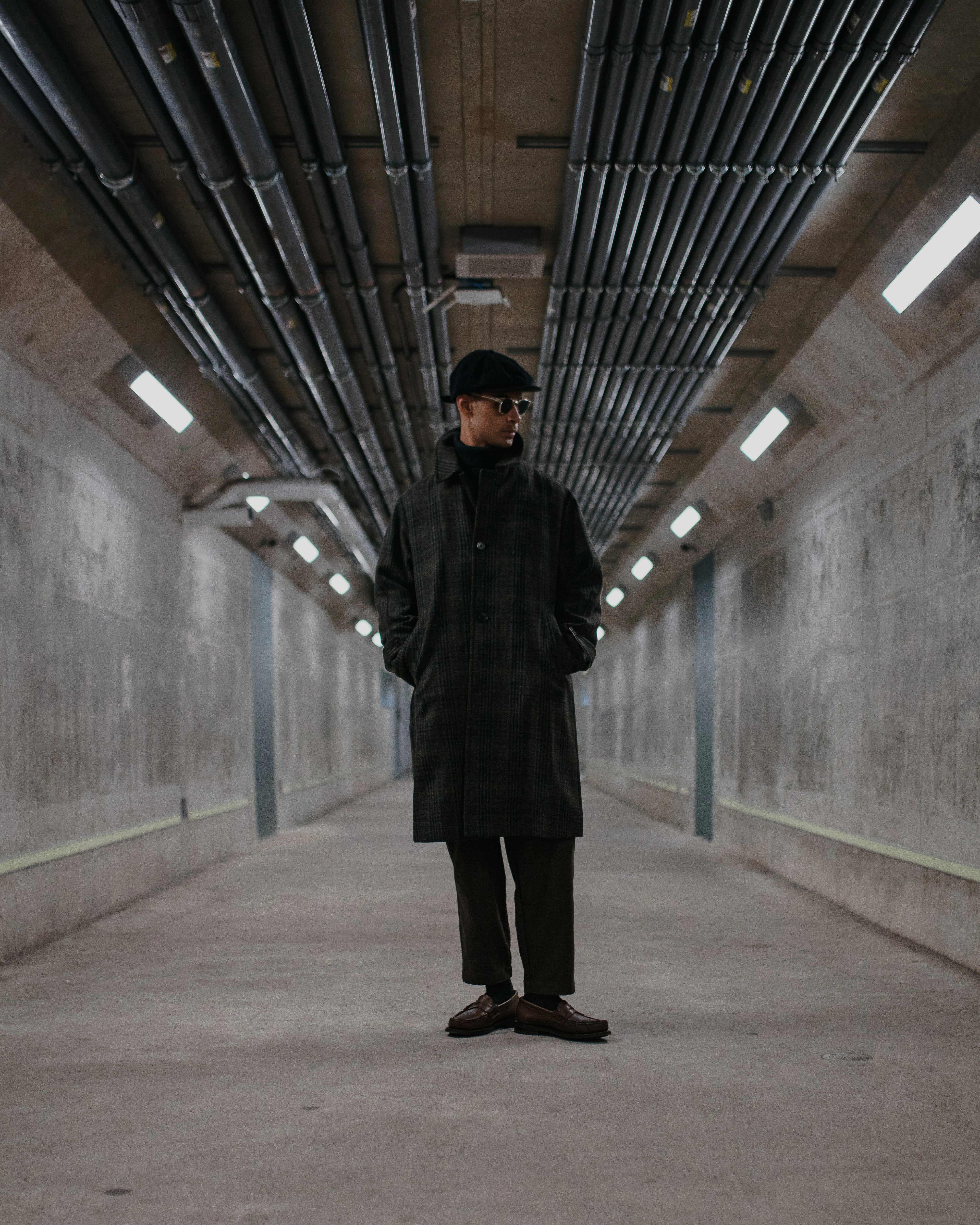 Harris Tweed Balmacaan Overcoat Check