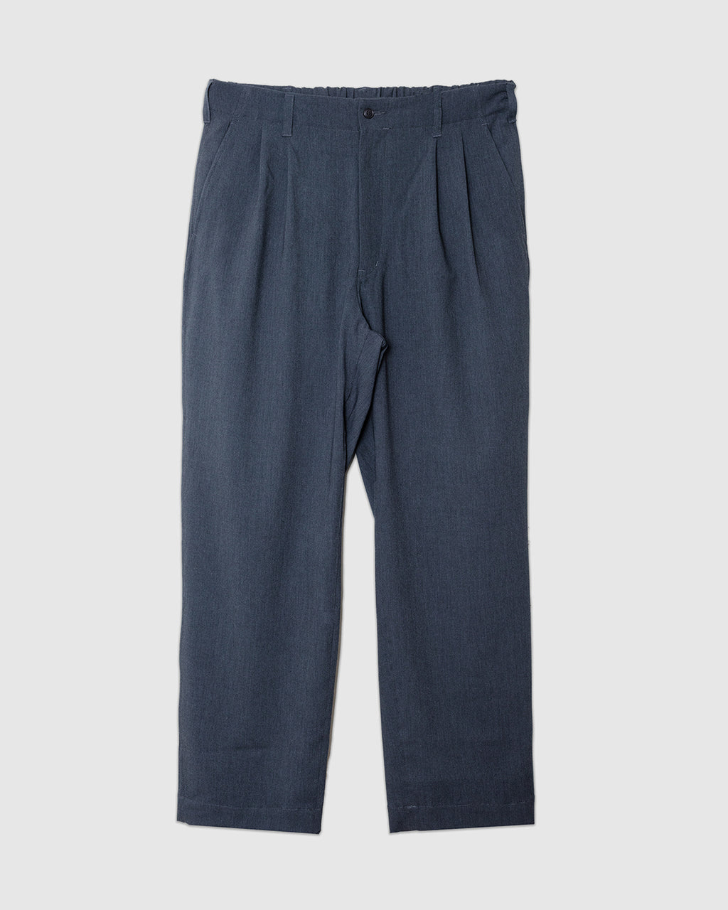 Twill Double Pleated Wide Pants Gray