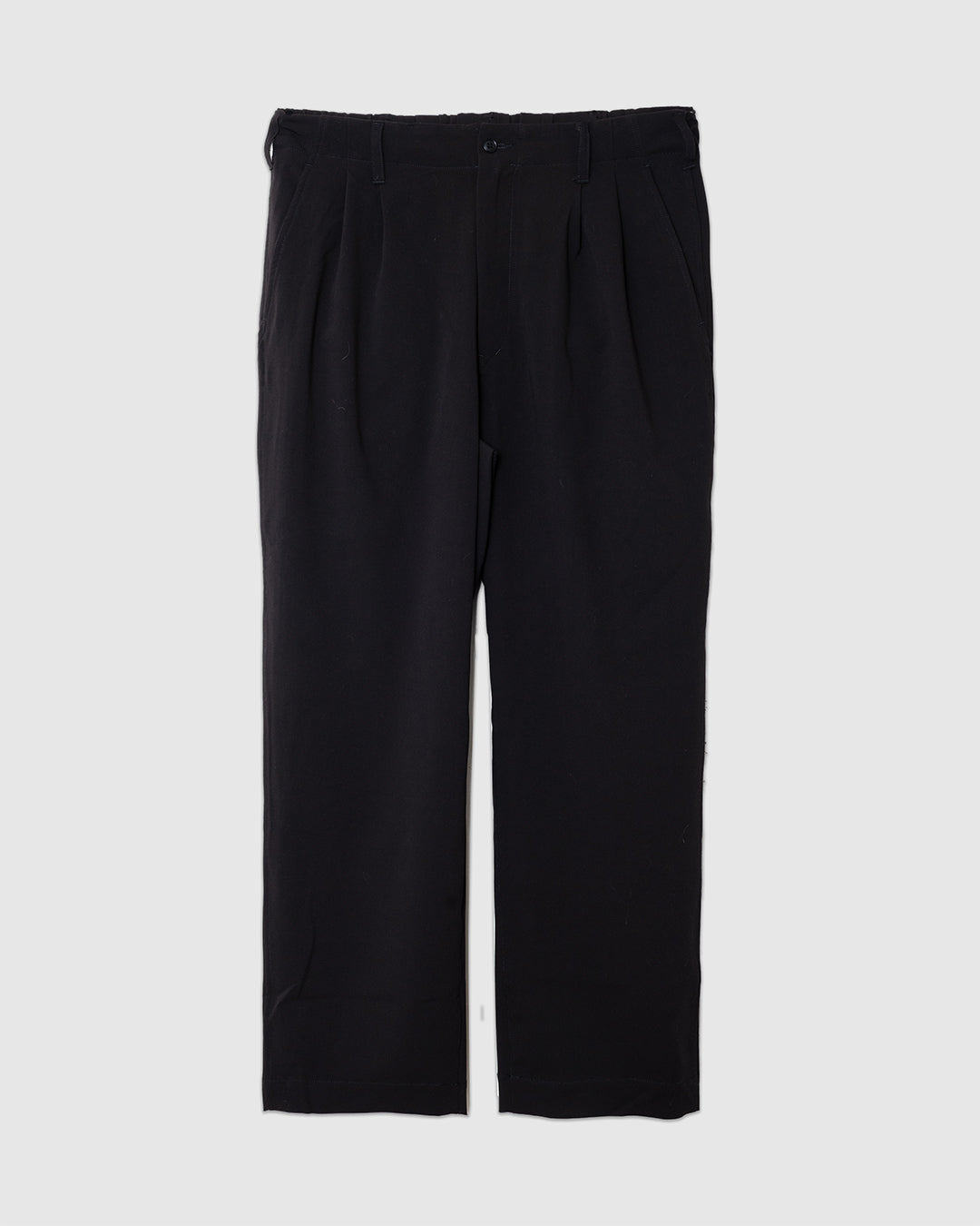 Twill Double Pleated Wide Pants Black