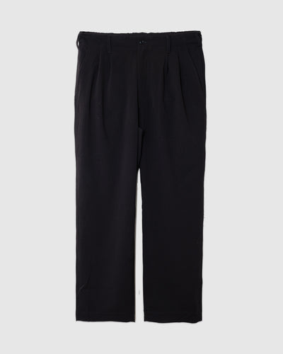 Twill Double Pleated Wide Pants Black