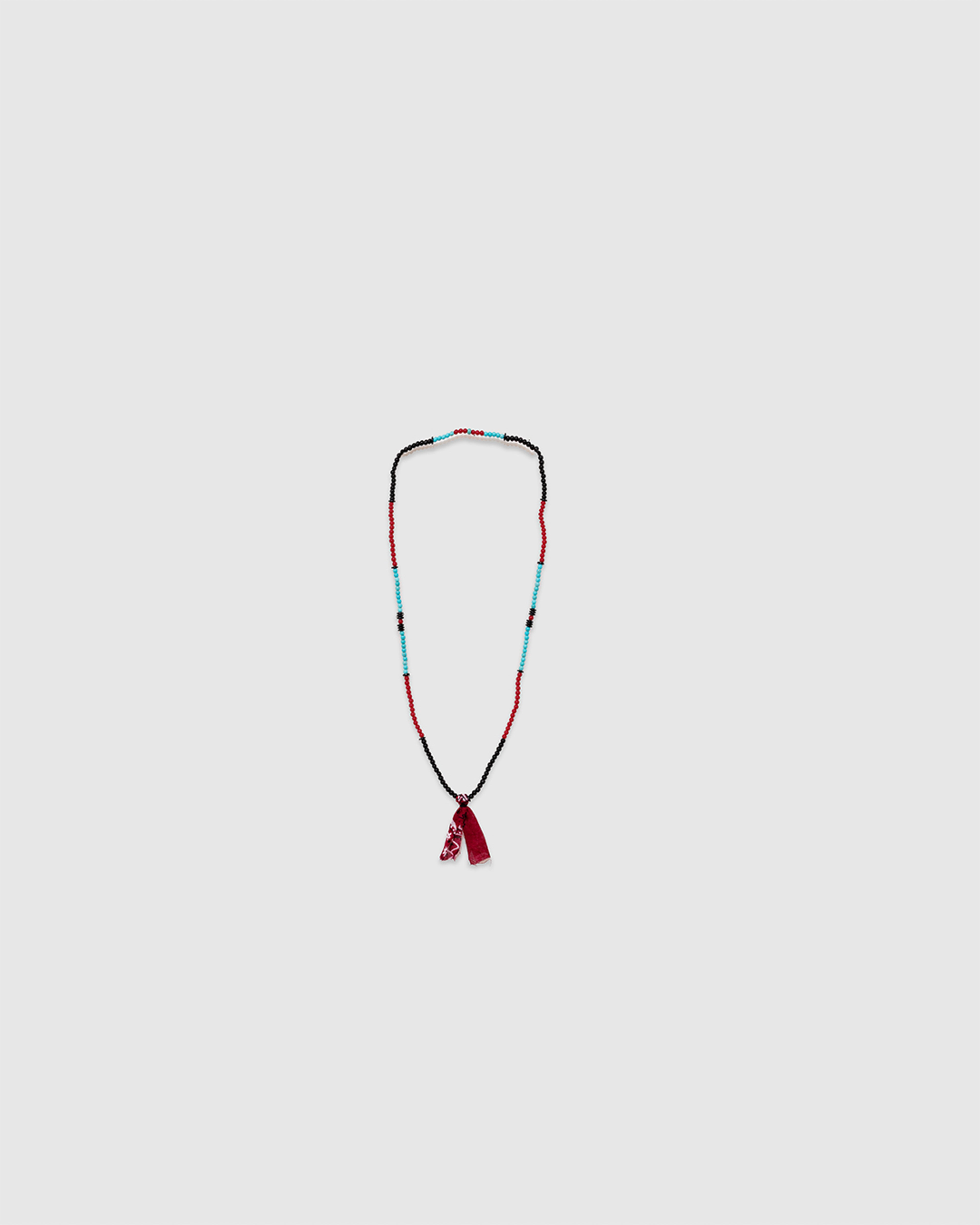 #7 Beaded Necklace Black/Bordeaux/Turquoise/Bordeaux Bandana