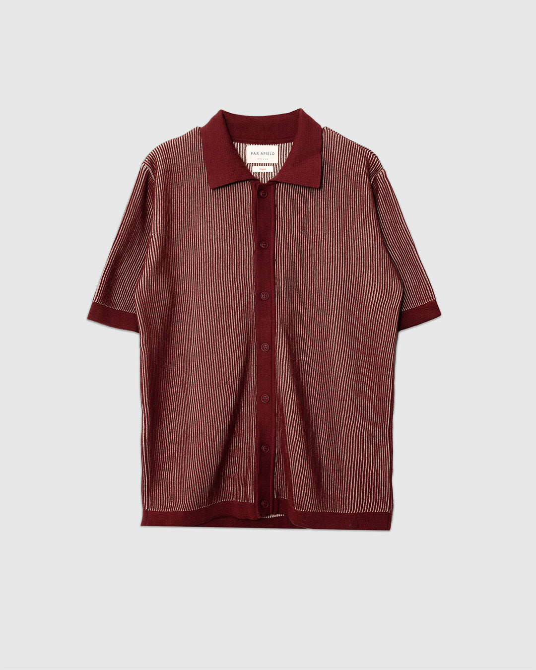 Velzy Knitted Shirt - Helio Stripe Red/Sand Red/Sand