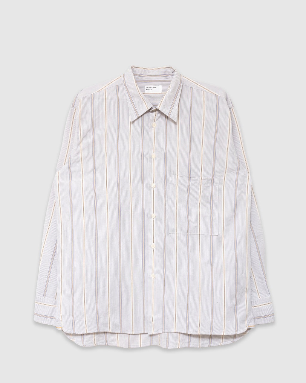 Square Pocket Shirt Monk Organic Stripe Dove