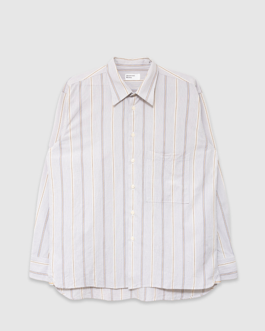 Square Pocket Shirt Monk Organic Stripe Dove