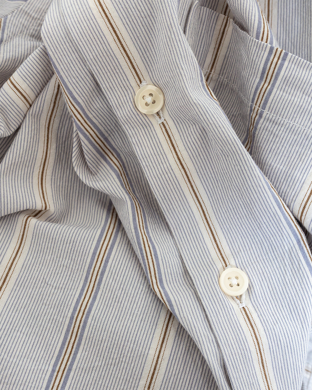 Square Pocket Shirt Monk Organic Stripe Dove