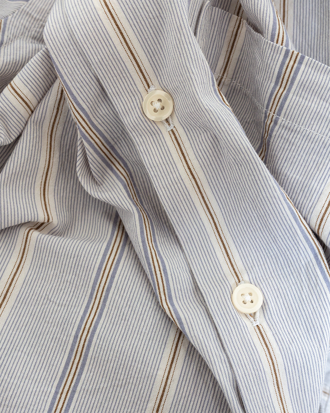 Square Pocket Shirt Monk Organic Stripe Dove