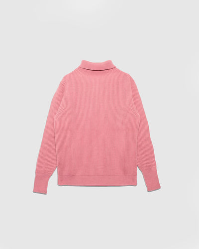 Navy Turtleneck Lyserod