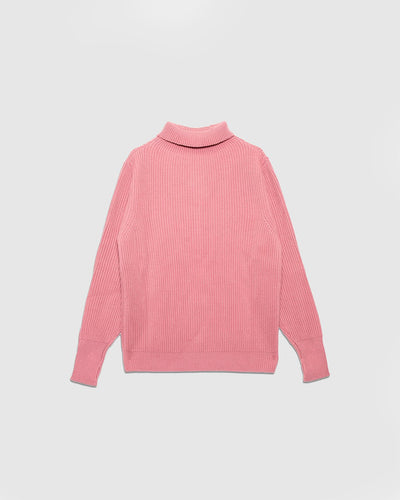 Navy Turtleneck Lyserod