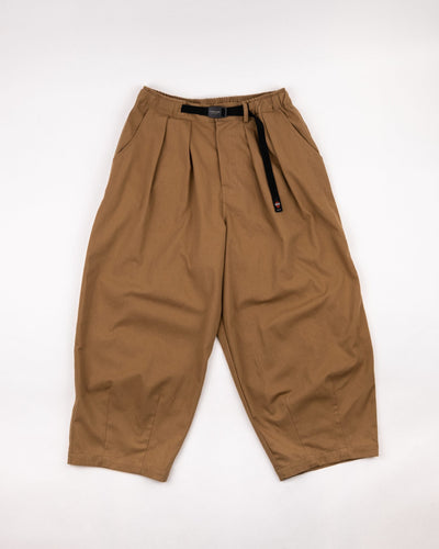 Twill Cotton Belt Balloon Pants - Beige