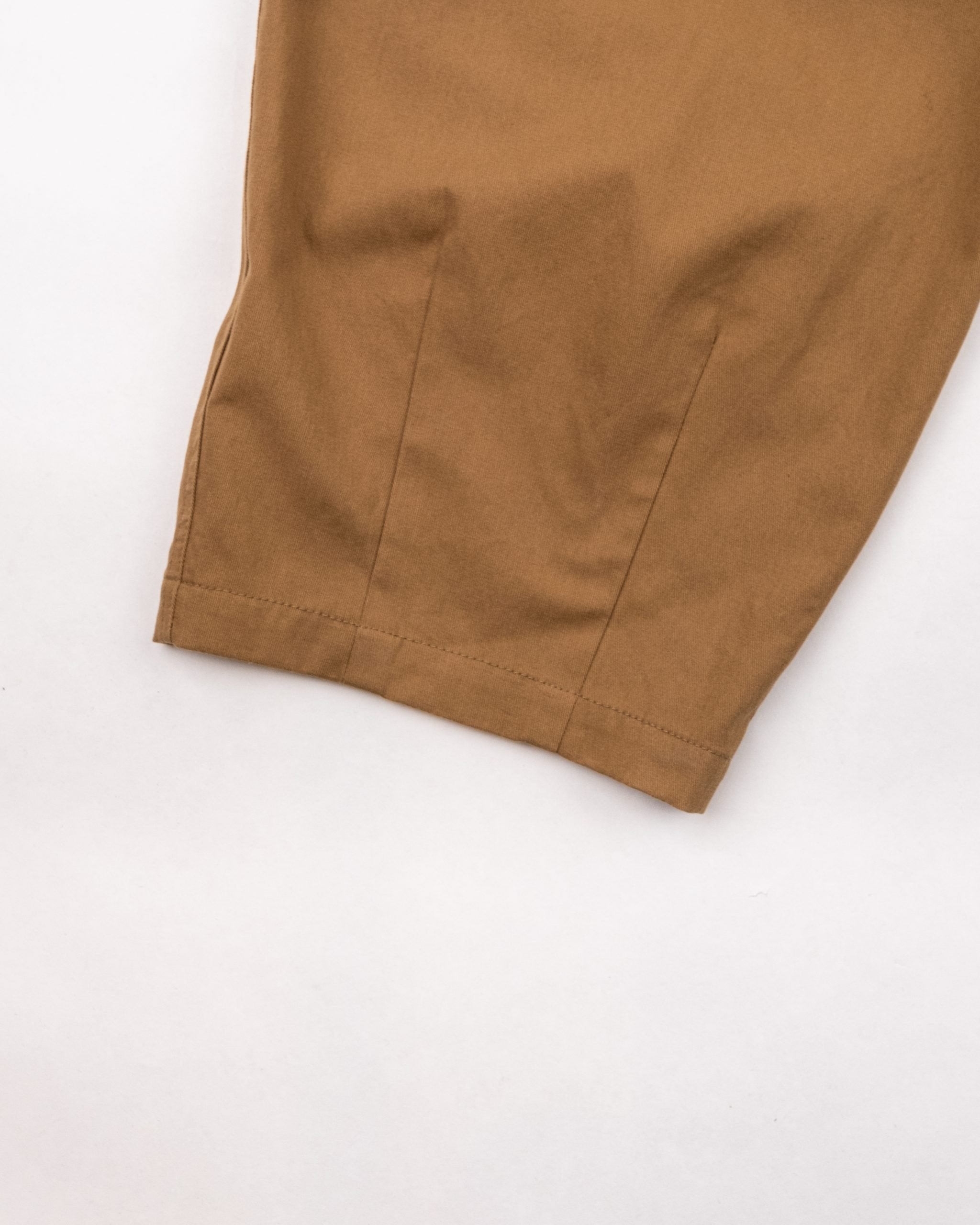 Twill Cotton Belt Balloon Pants - Beige