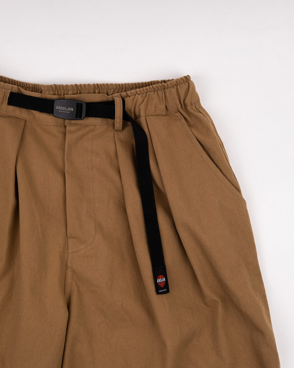 Twill Cotton Belt Balloon Pants - Beige