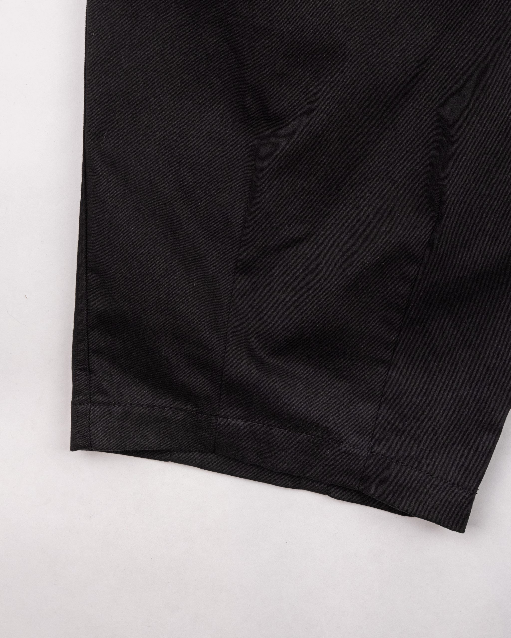 Twill Cotton Belt Balloon Pants - Black