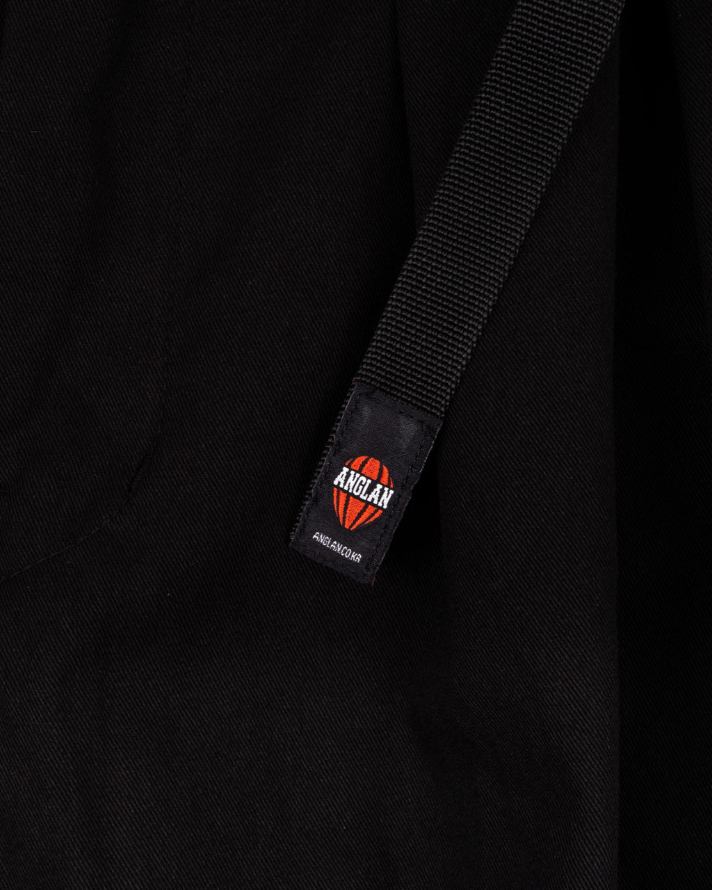 Twill Cotton Belt Balloon Pants - Black