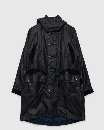 Barbour x Norbit Long Wax Jacket Navy