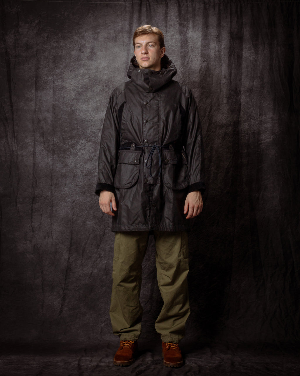 Barbour x Norbit Long Wax Jacket Navy