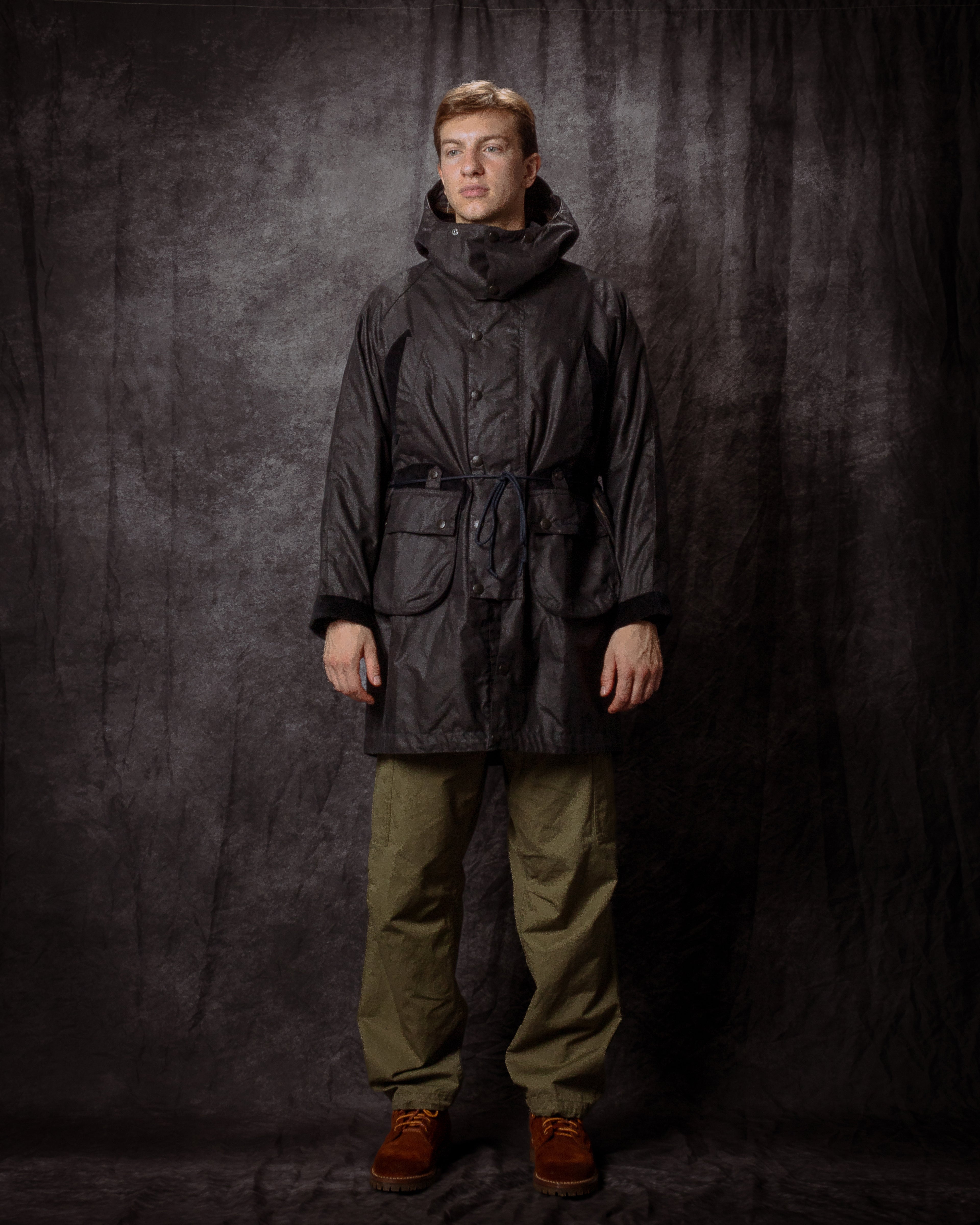 Barbour x Norbit Long Wax Jacket Navy
