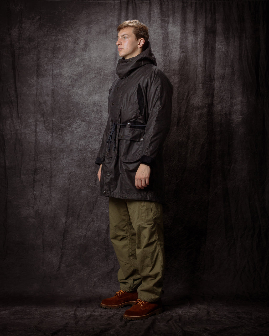 Barbour x Norbit Long Wax Jacket Navy