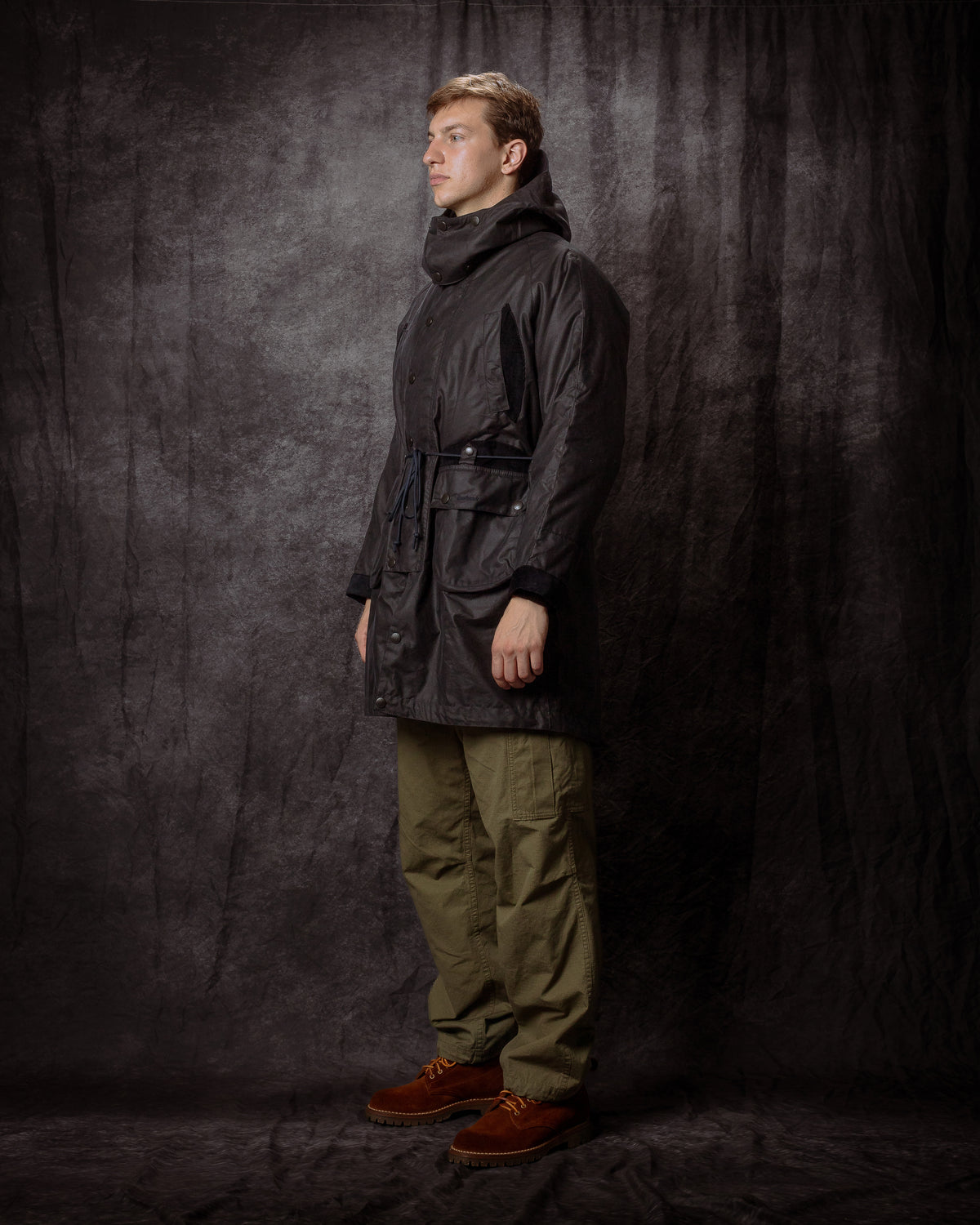 Barbour x Norbit Long Wax Jacket Navy