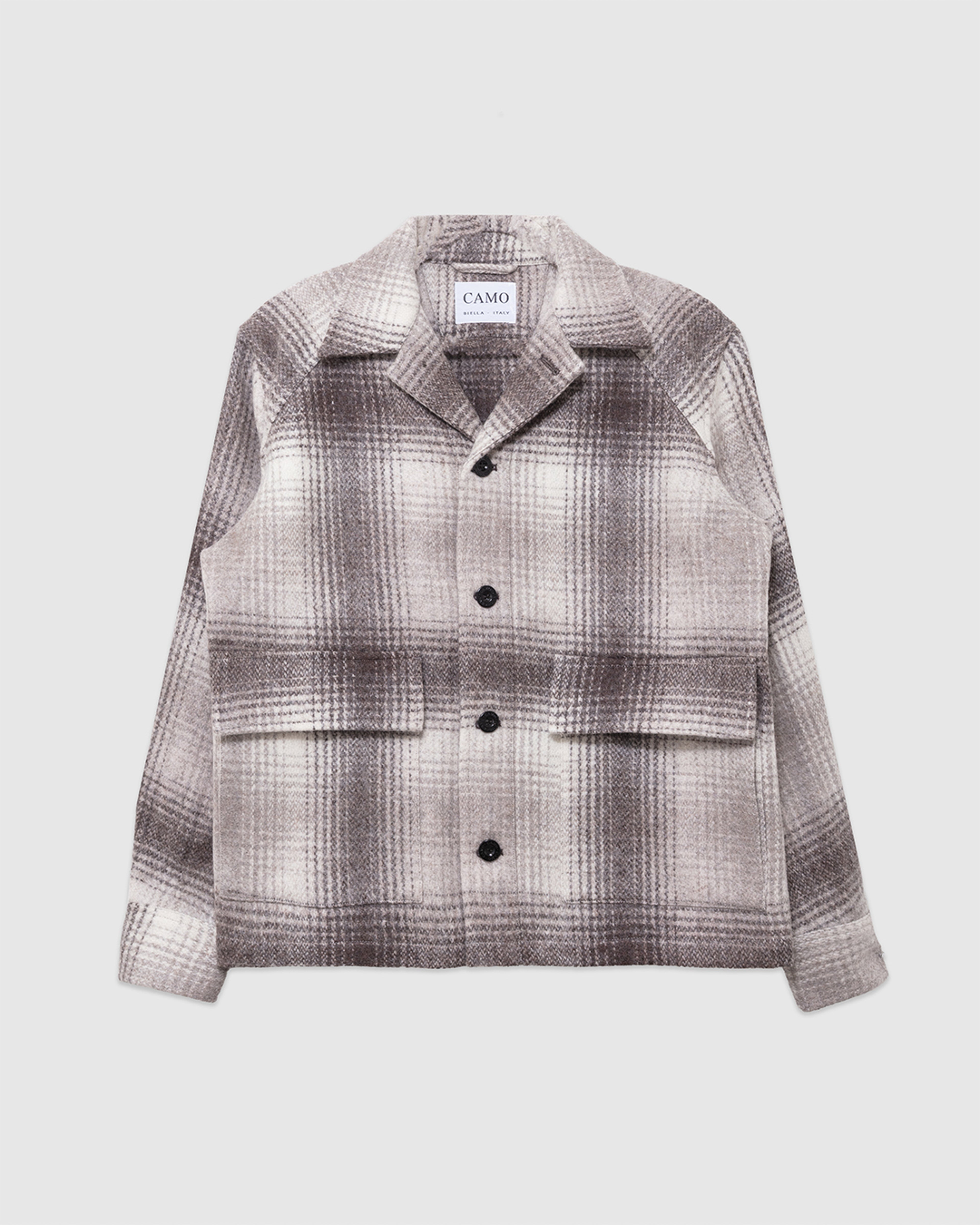 Brother New Shirt Jacket Check Square Beige