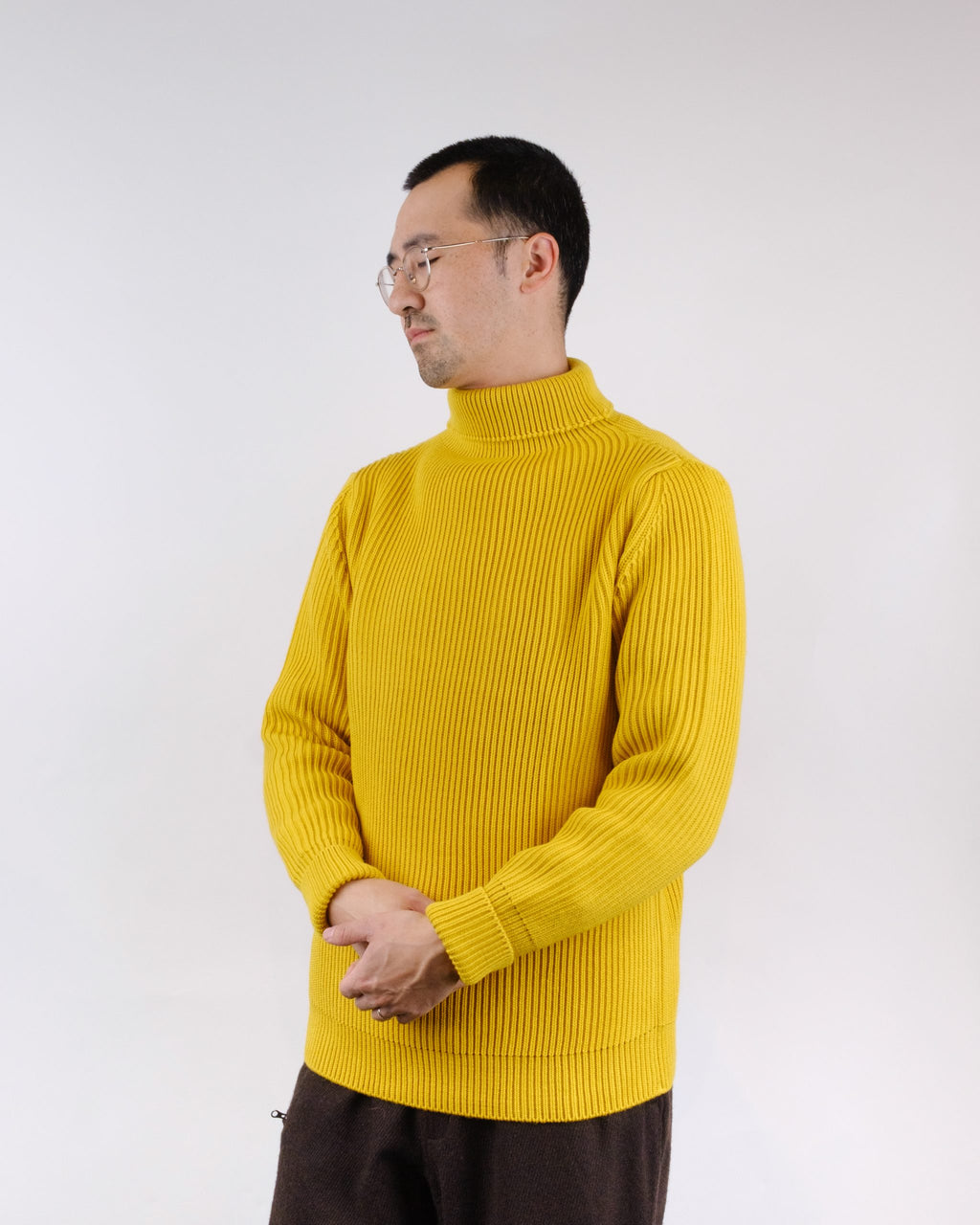 Navy Turtleneck Yellow