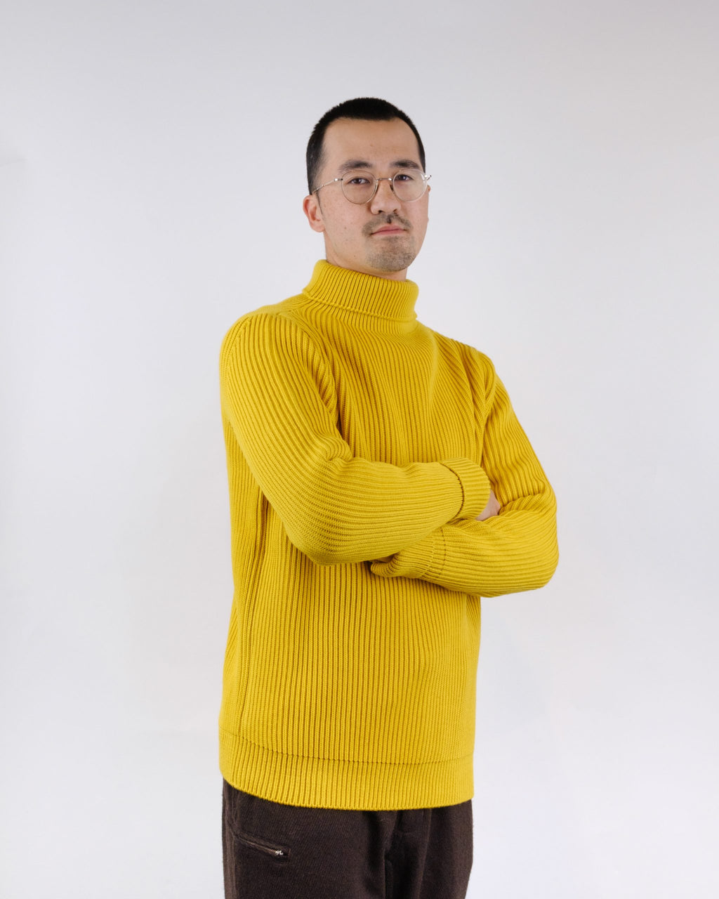 Navy Turtleneck Yellow