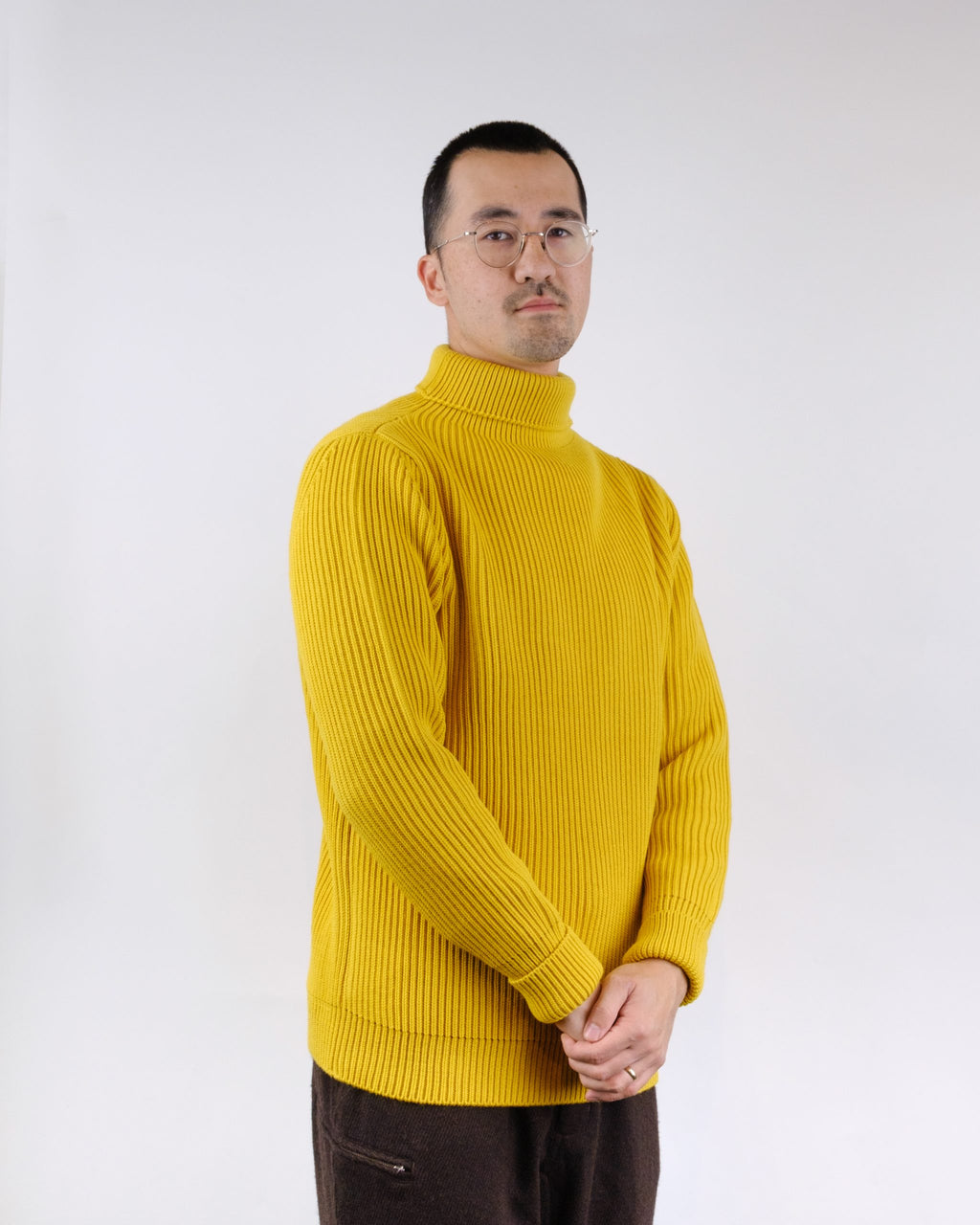 Navy Turtleneck Yellow