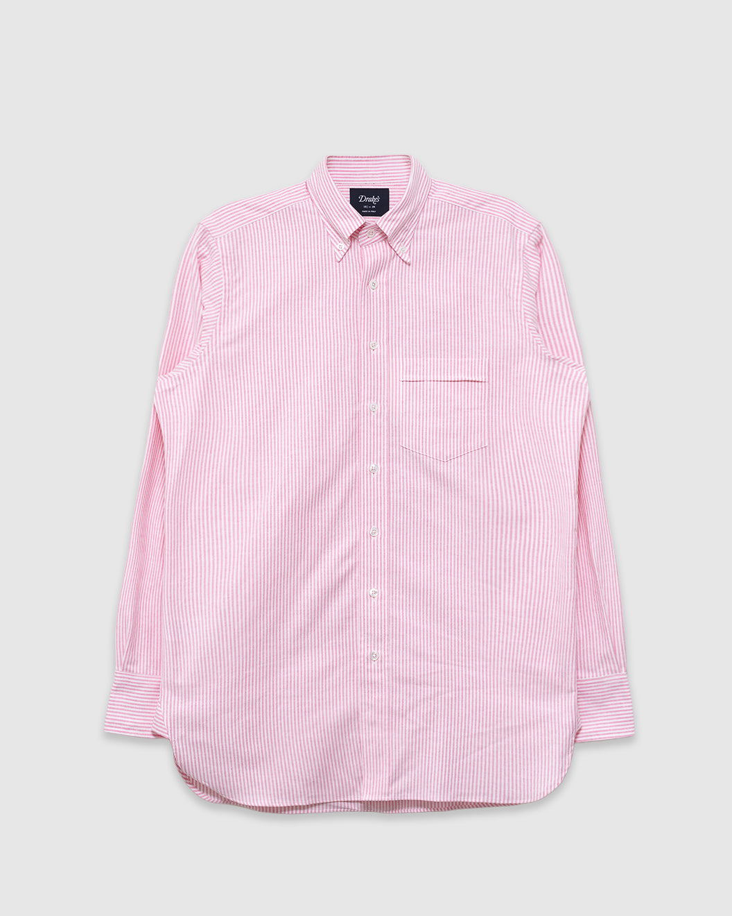 Ticking Stripe Button Down Oxford Shirt Dark Pink