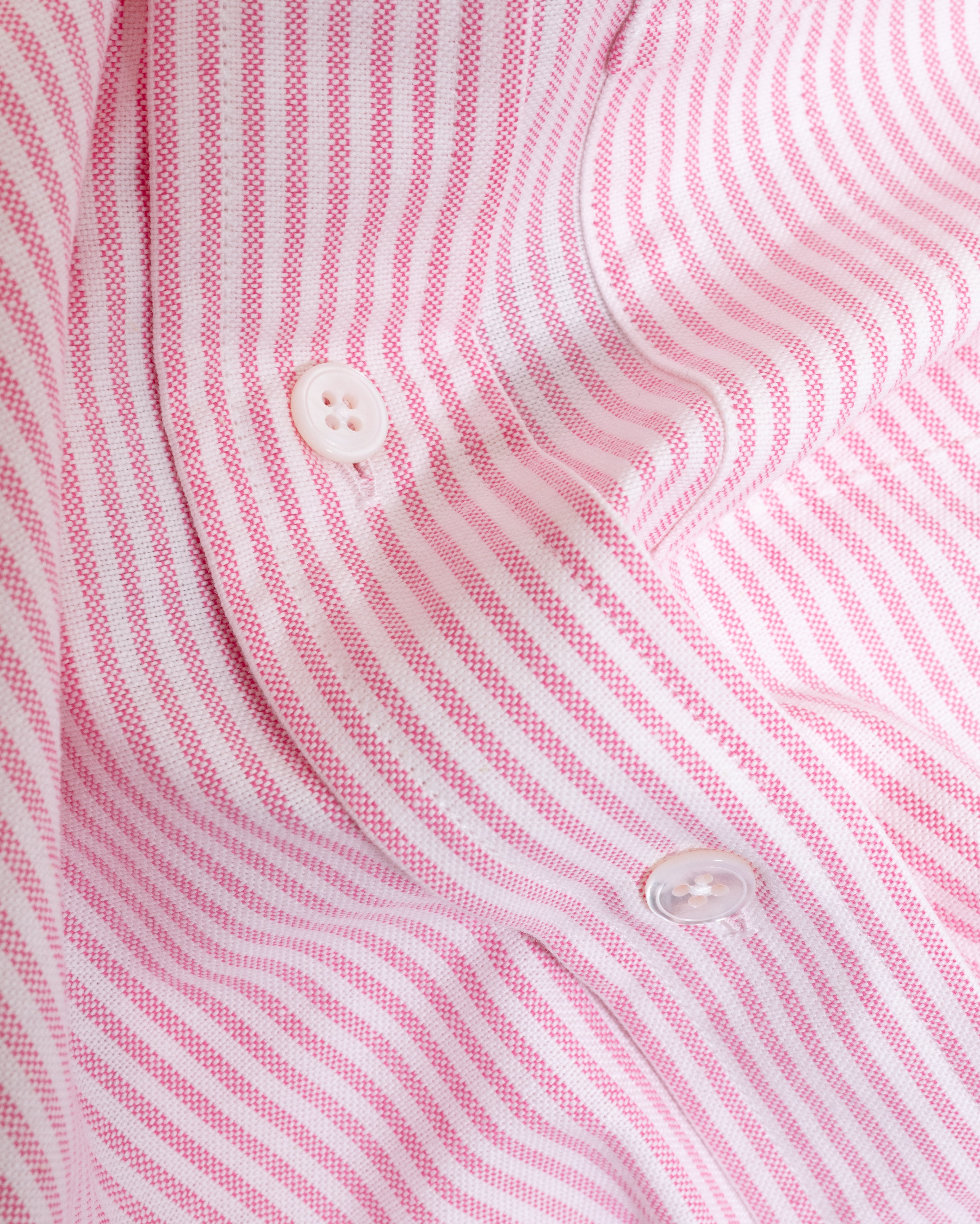 Ticking Stripe Button Down Oxford Shirt Dark Pink