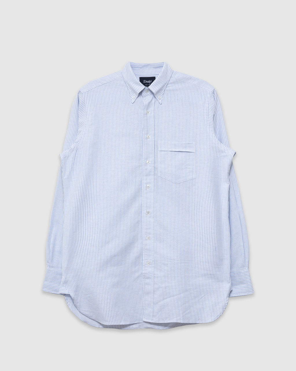 Ticking Stripe Button Down Oxford Shirt Lt Blue