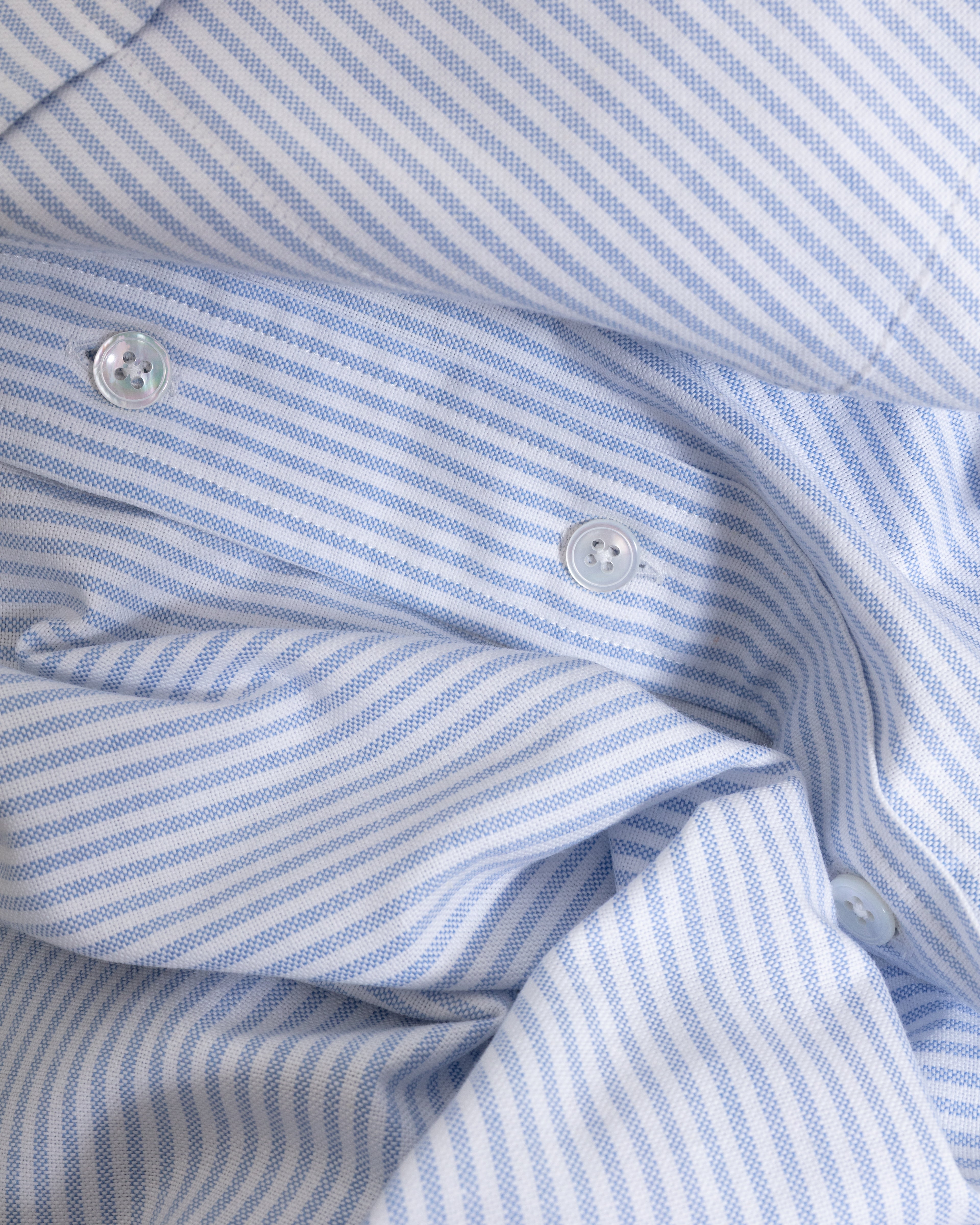 Ticking Stripe Button Down Oxford Shirt Lt Blue