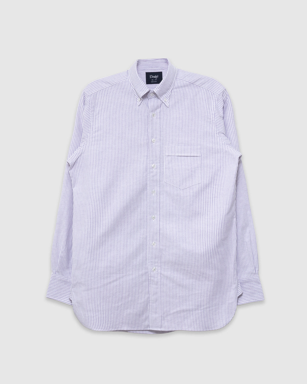 Ticking Stripe Button Down Oxford Shirt Purple