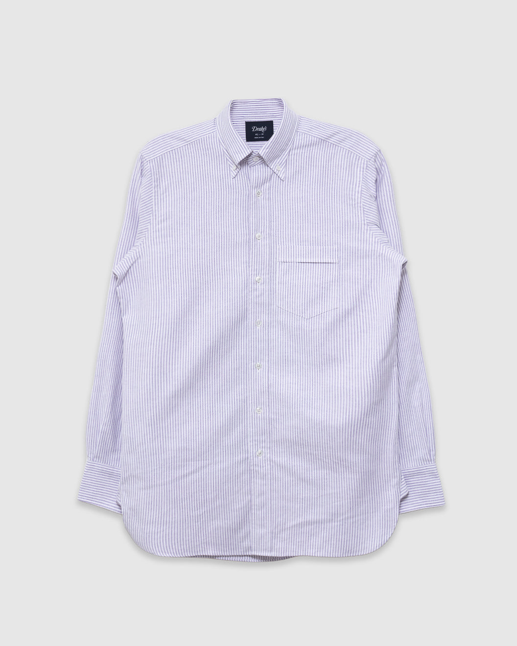 Ticking Stripe Button Down Oxford Shirt Purple