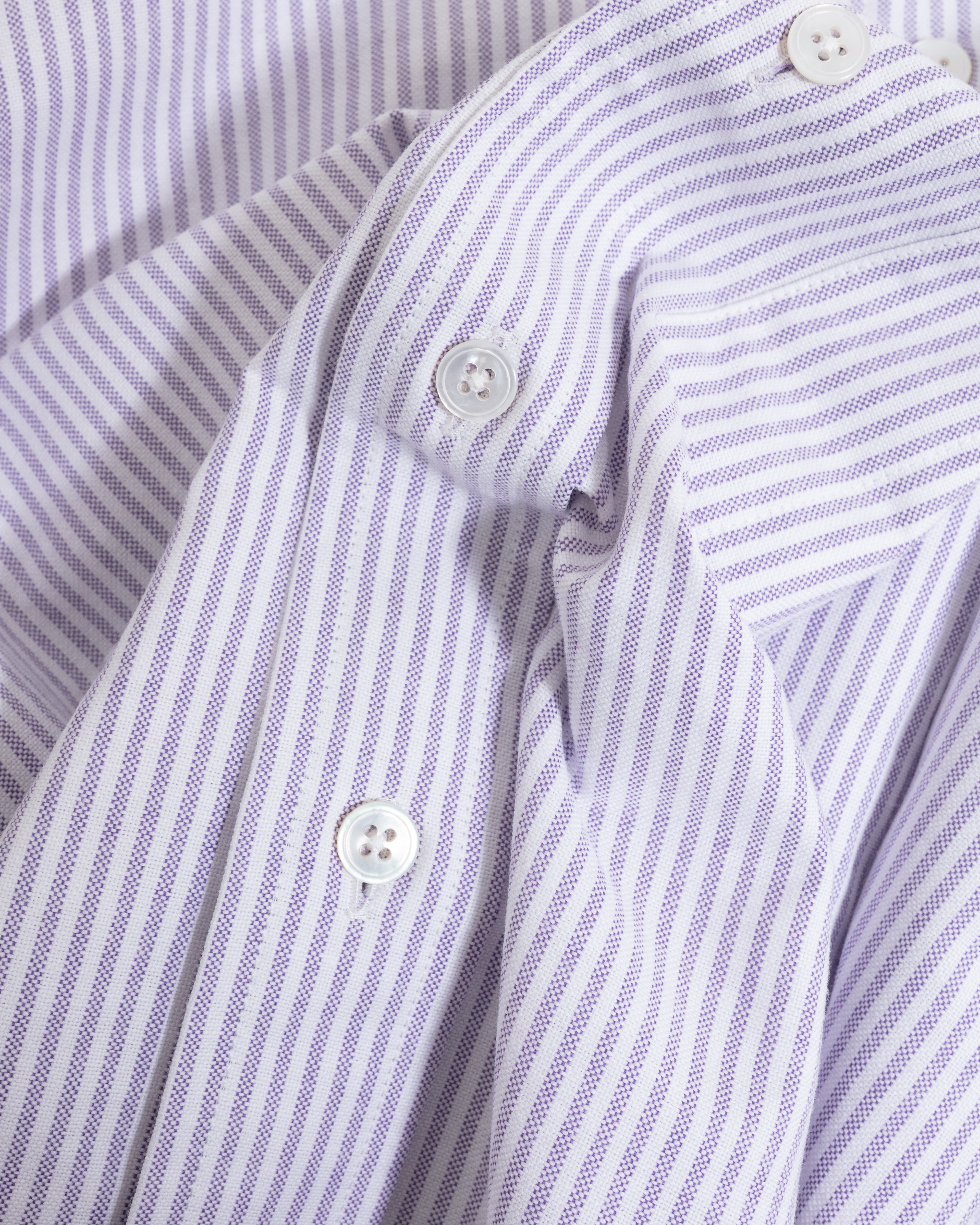 Ticking Stripe Button Down Oxford Shirt Purple