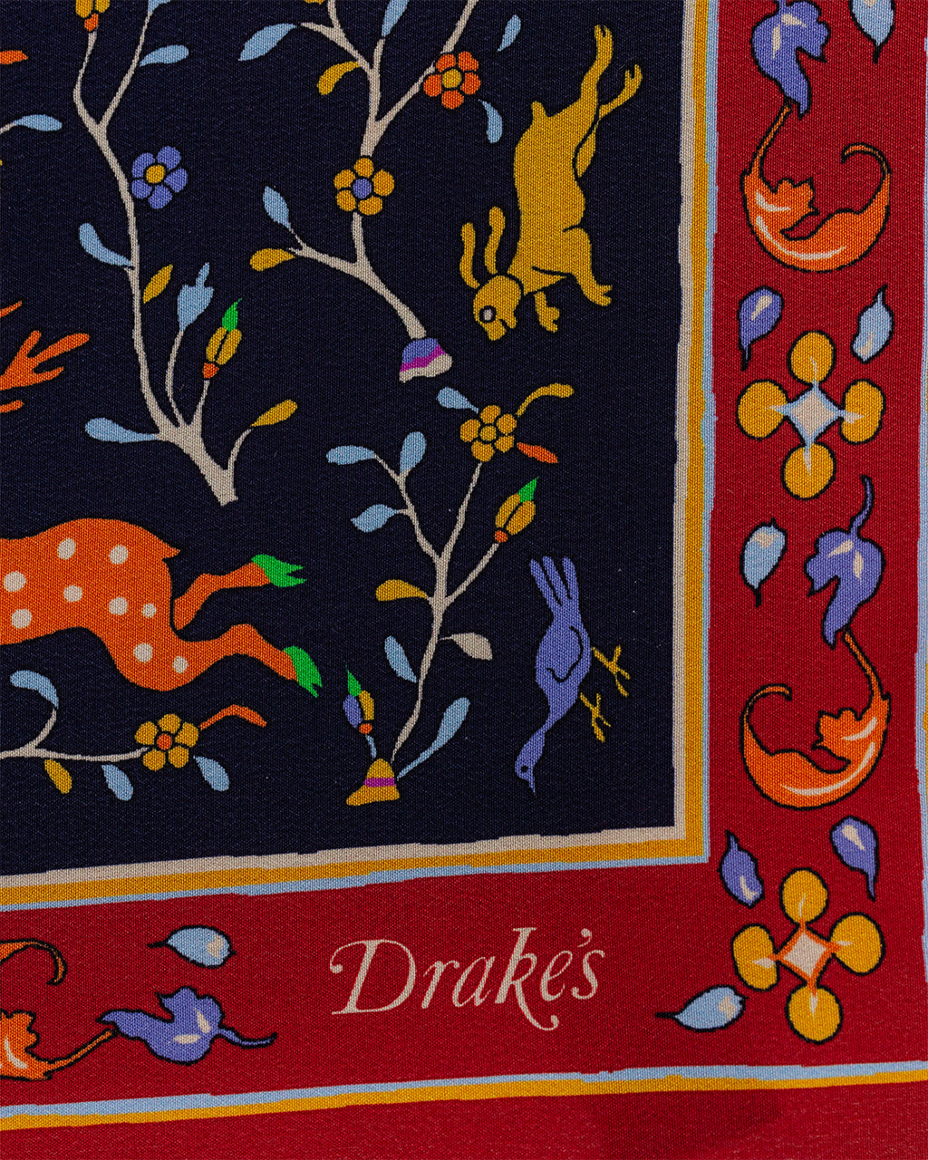 Animals and Flowers Print Bandana Navy