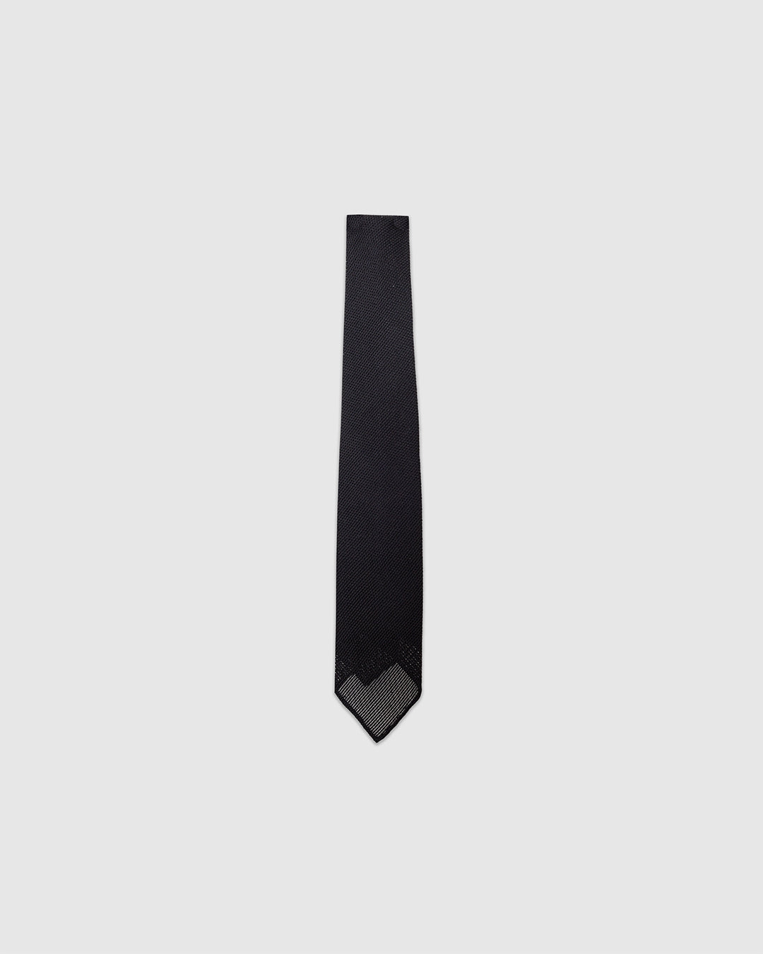 Fine Woven Grenadine Silk Hand Rolled Tie Black