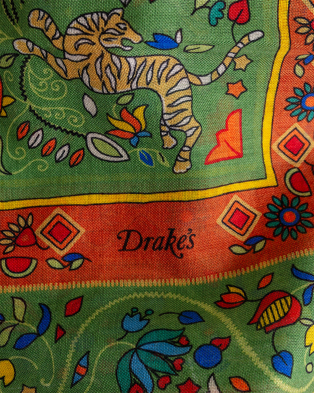 Tiger Garden Print Bandana Print Green