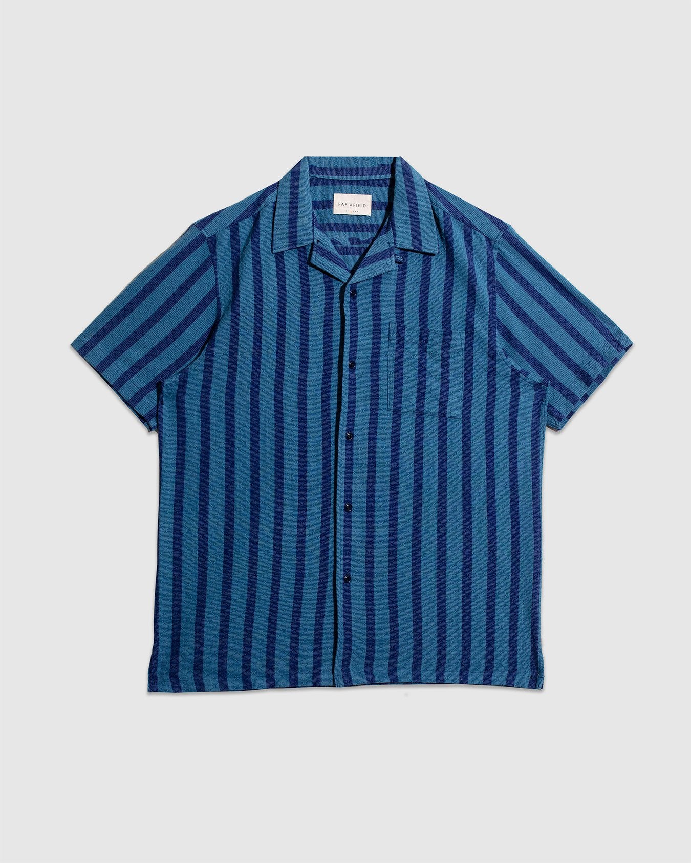 Selleck Dobby Stripe S/S Shirt - Navy