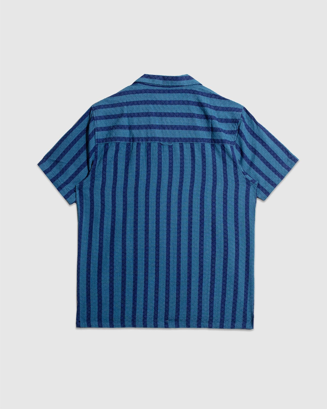 Selleck Dobby Stripe S/S Shirt - Navy