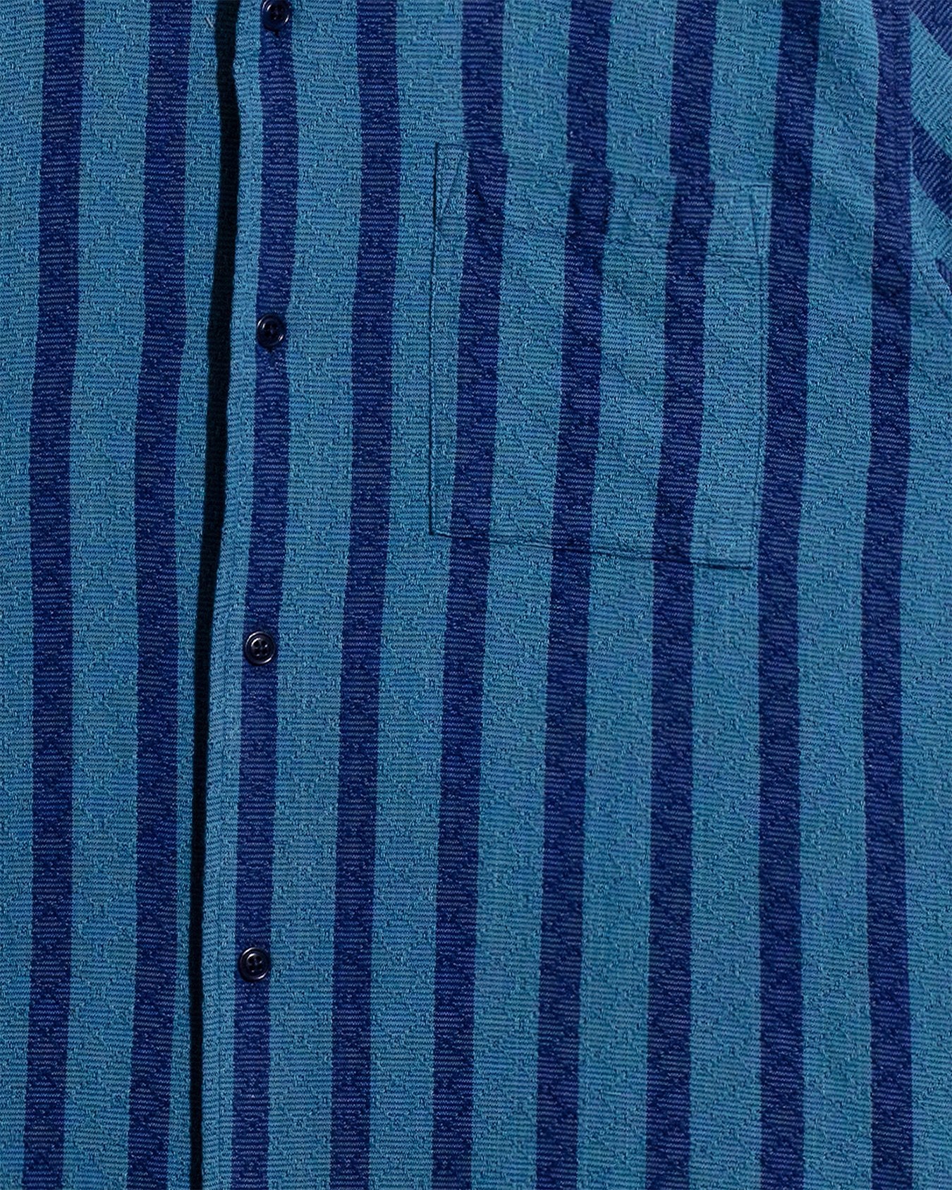 Selleck Dobby Stripe S/S Shirt - Navy