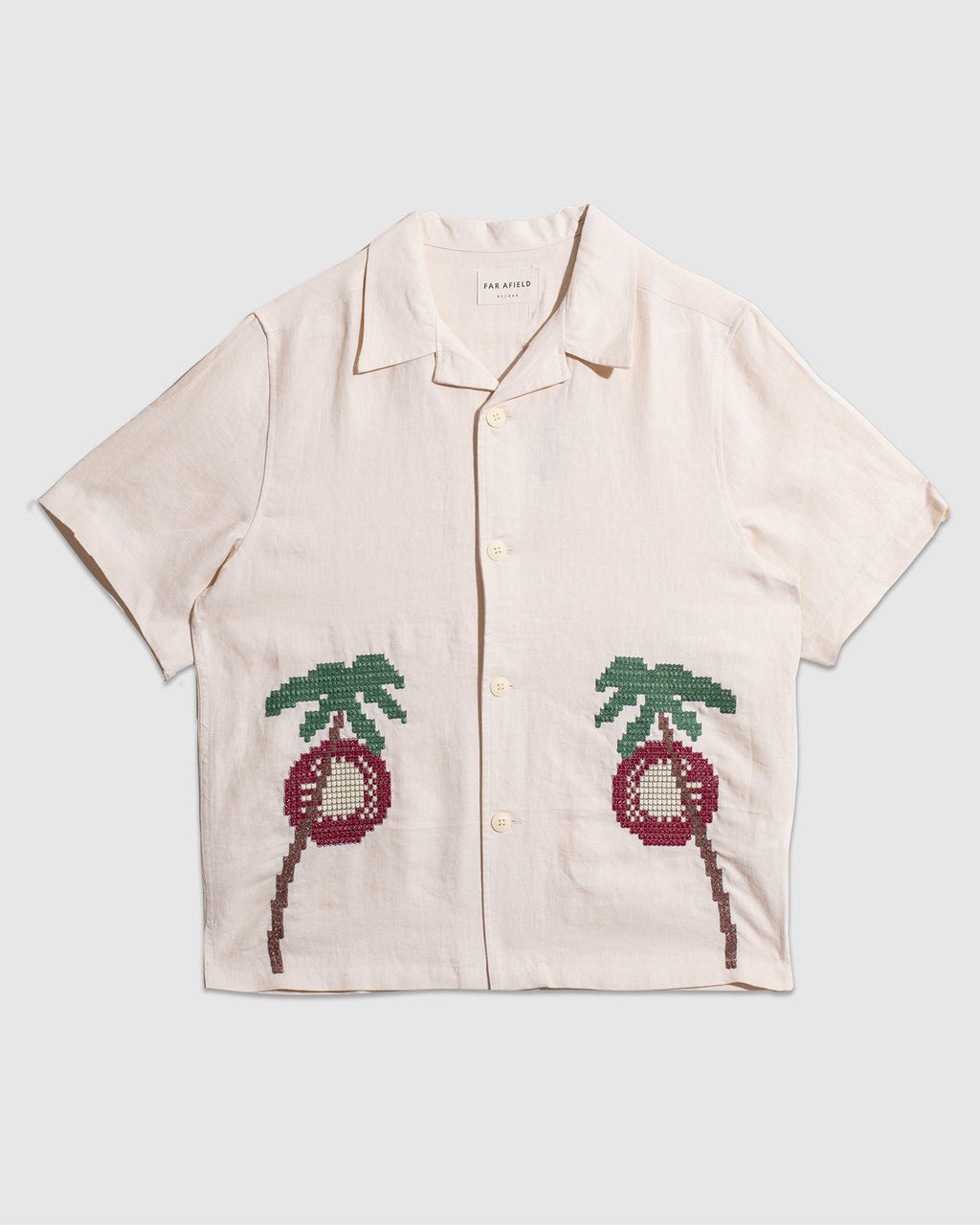 Veloso Bahia Sunset Embroidery S/S Shirt - White