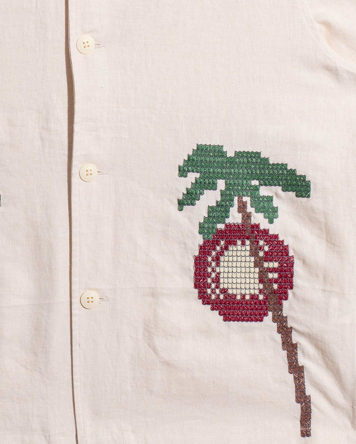 Veloso Bahia Sunset Embroidery S/S Shirt - White