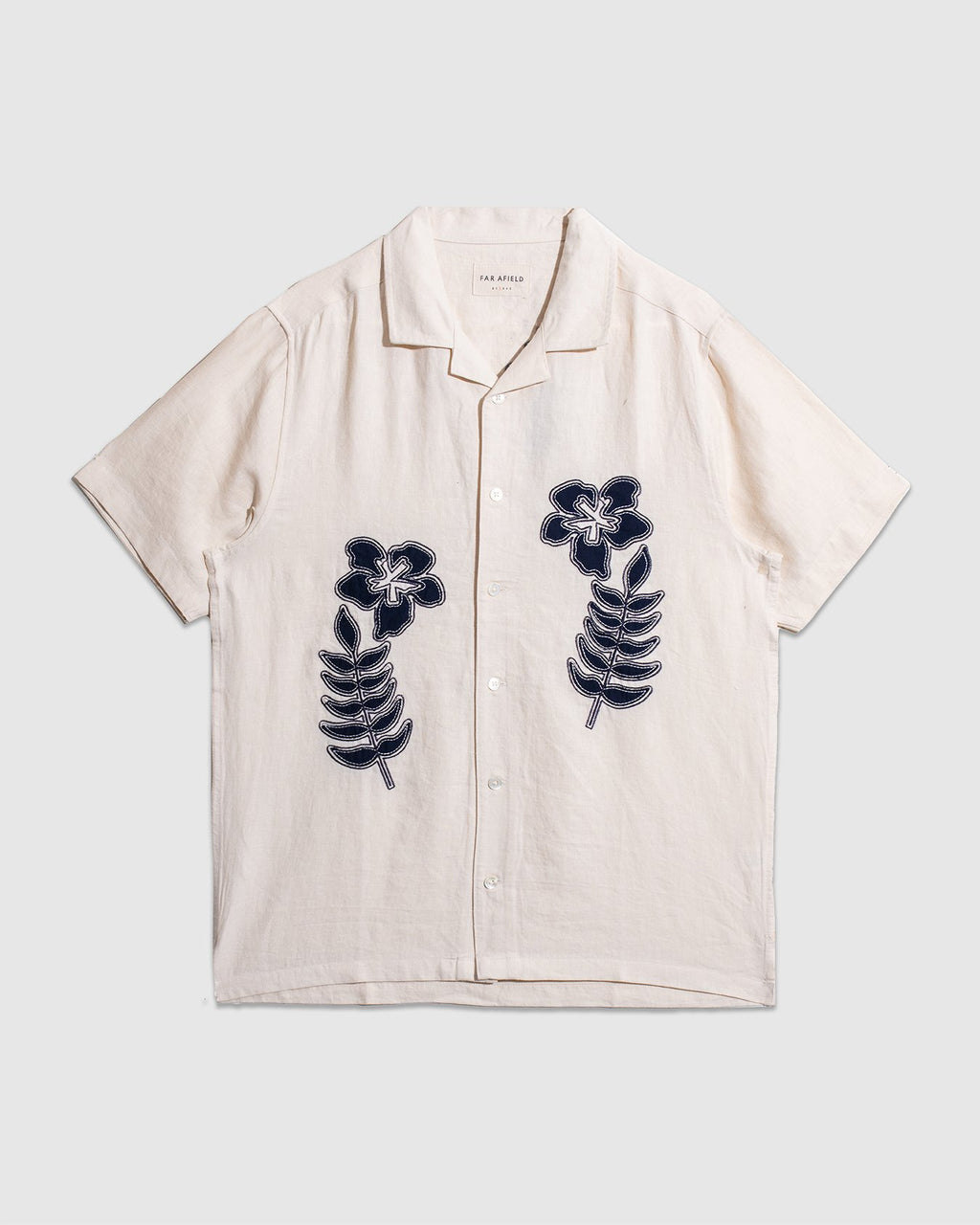 Stachio Floral Flock S/S Shirt - White